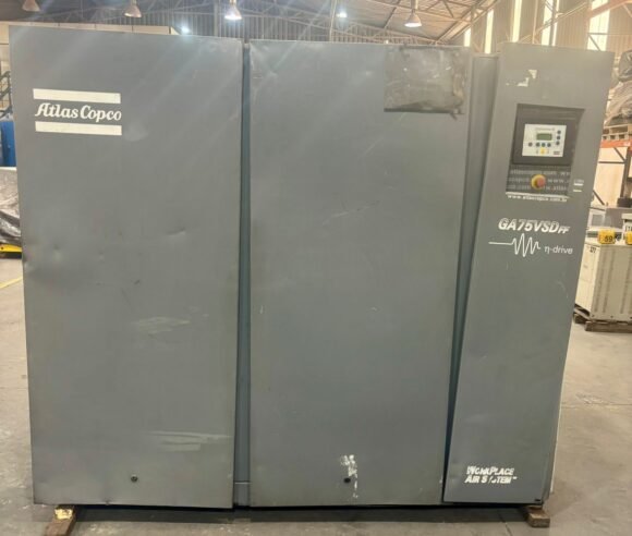 Compressor elétrico Atlas Copco GA 75 VSD FF – com secador integrado ...